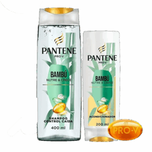 shampoo 400ml + acondicionador 200ml bambú, pantene